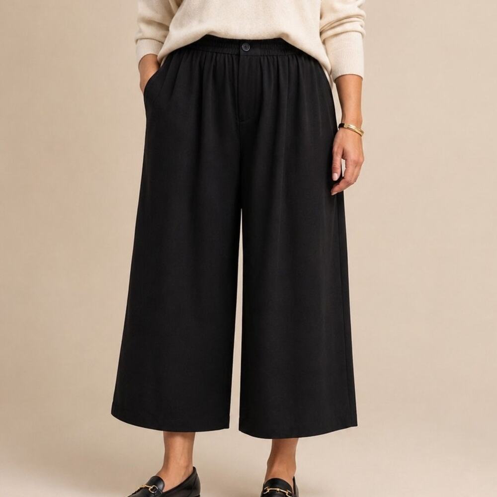Cider High Rise Wide Leg Trousers Pants Size 4XL Black Office Career Business